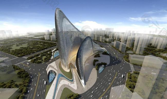 現(xiàn)代科技建筑規(guī)劃圖圖片
