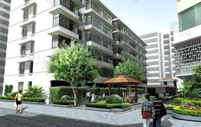 住宅小區(qū)景觀效果圖圖片