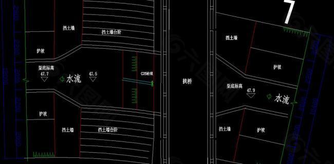 水渠拱橋段剖面圖圖片