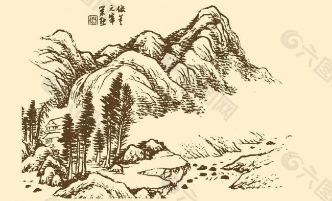 芥子园画谱 山水图片