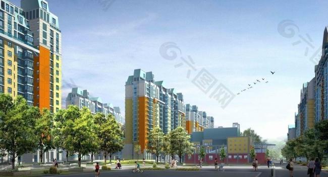地產建筑小區(qū)效果圖圖片