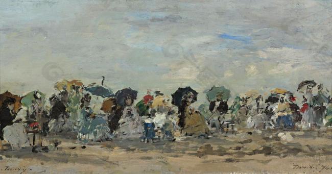 Eugene Boudin - On the Beach of Trouville, 1874.jpeg大師畫(huà)家風(fēng)景畫(huà)靜物油畫(huà)建筑油畫(huà)裝飾畫(huà)
