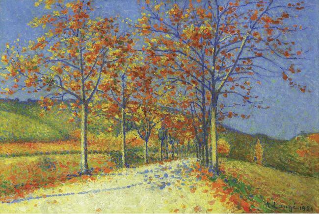 Achille Lauge - The Road with Almond Trees in Autumn, 1921大師畫家風(fēng)景畫靜物油畫建筑油畫裝飾畫