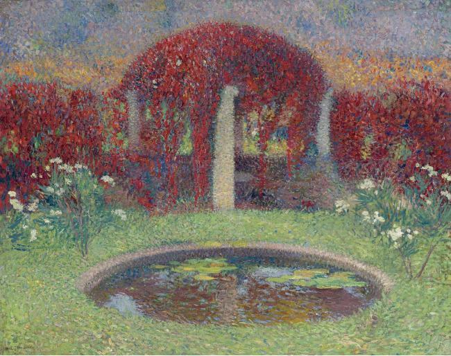 Henri Martin - The Pool and the Arbour, 1910大師畫家風(fēng)景畫靜物油畫建筑油畫裝飾畫