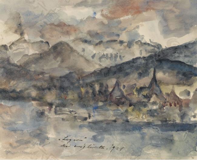 Lovis Corinth - View of Lucerne, 1924大師畫(huà)家風(fēng)景畫(huà)靜物油畫(huà)建筑油畫(huà)裝飾畫(huà)