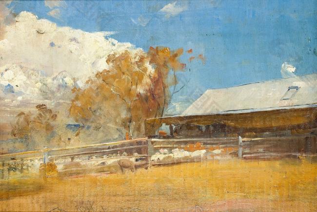 Tom Roberts - Shearing Shed, Newstead, 1894大師畫家風(fēng)景畫靜物油畫建筑油畫裝飾畫