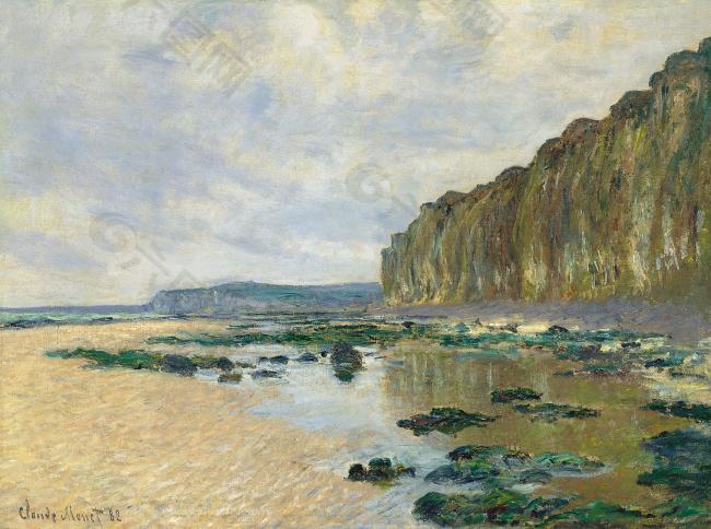 Claude Monet - Low Tide at Varengeville, 1882法國畫家克勞德.莫奈oscar claude Monet風(fēng)景油畫裝飾畫
