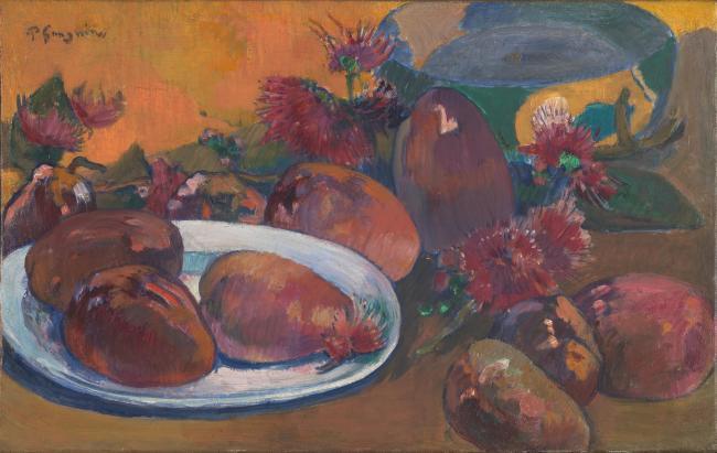 Paul Gauguin - Still Life with Mangoes水果疏菜静物油画超写实主义油画静物