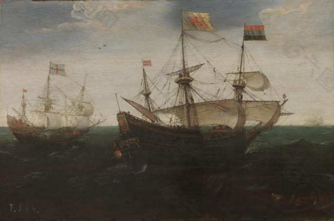 Anthonisz., Aert (Attributed to) - Combate naval, First quarter of 17 Century西方古典風(fēng)景建筑自然水景山水田園印象派寫實主義