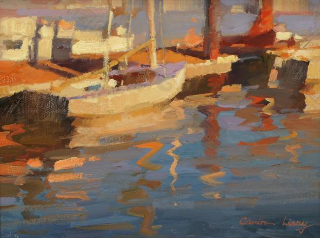 liangc00039xl風(fēng)景建筑田園植物水景田園印象畫派寫實主義油畫裝飾畫