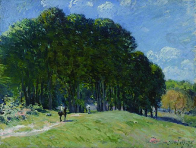 Alfred Sisley - The Horseman by the Forest`s Edge, 1875法國畫家阿爾弗萊德西斯萊alfred sisley印象派自然風(fēng)景天空油畫裝飾畫