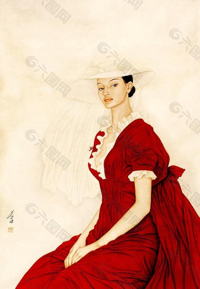 紅衣女郎圖片