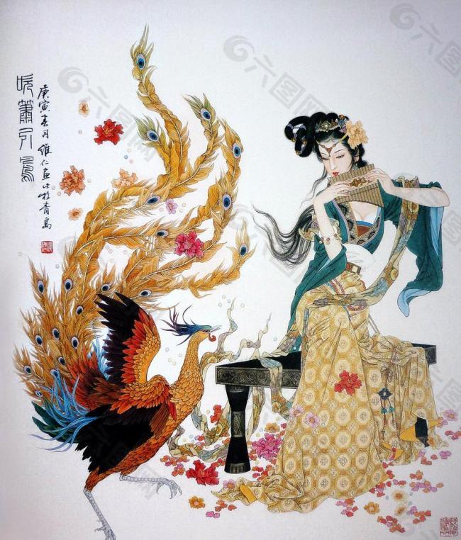 吹簫引鳳圖片