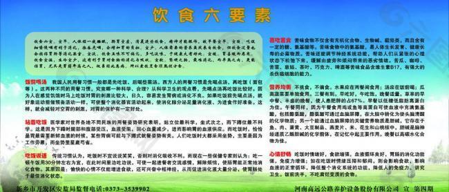 饮食六要素展板图片