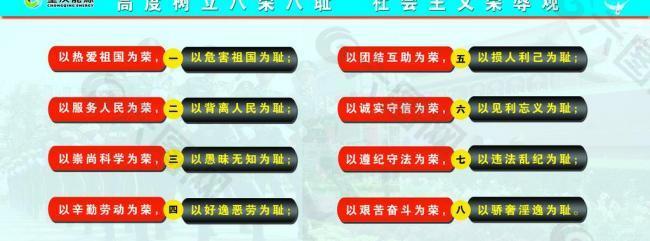 八榮八恥展板圖片