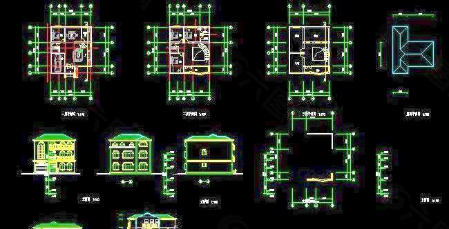 外觀舒適歐式風格住宅樓施工設計圖10x11