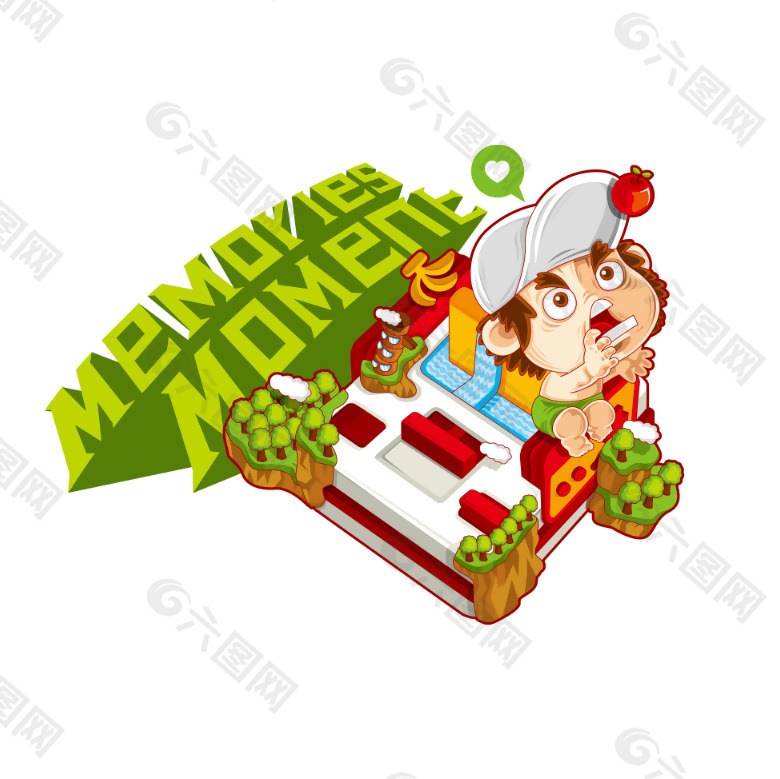 位圖 插畫(huà) 人物 男孩 植物 免費(fèi)素材