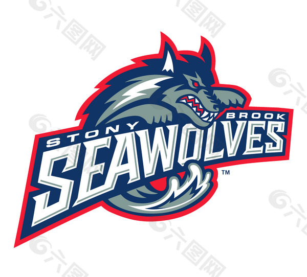 logo设计欣赏 stony_brook_seawolves大学体育队标志下载标志设计欣赏