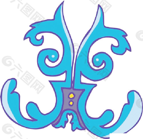 彩色矢量花紋圖案058