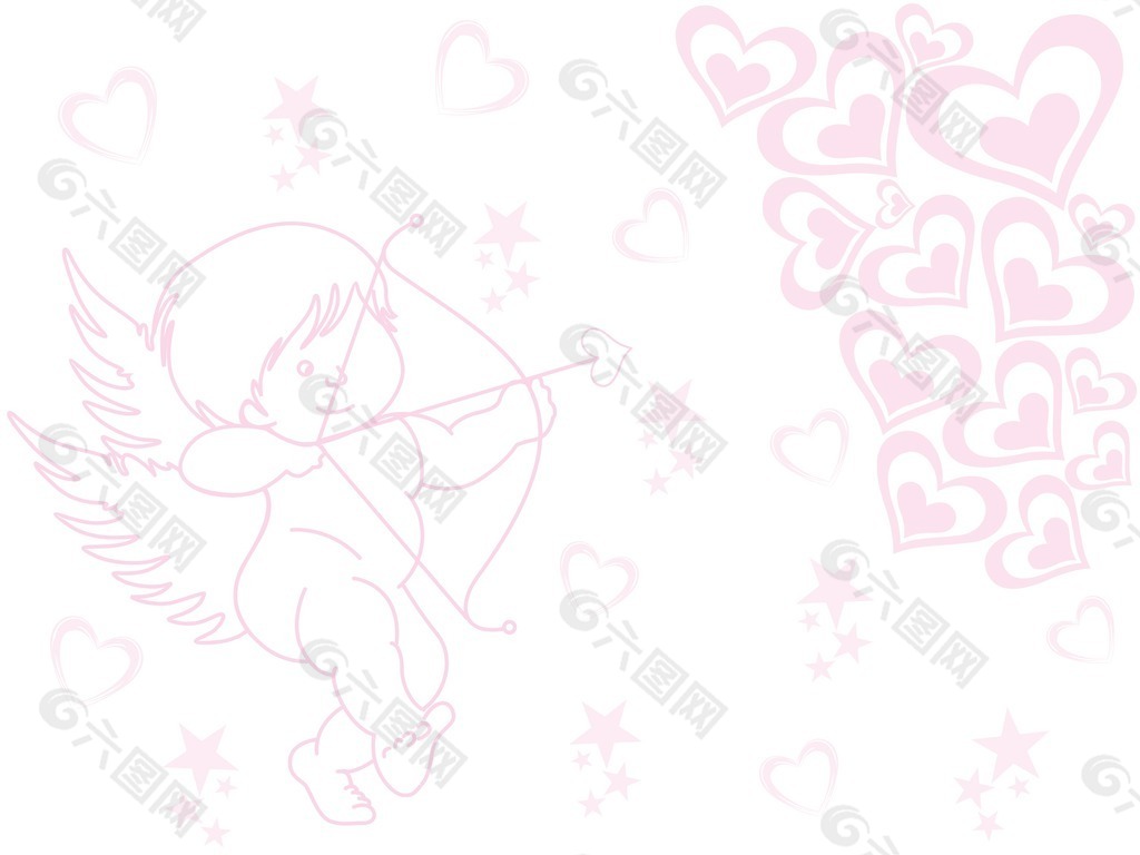 一種白色背景的丘比特