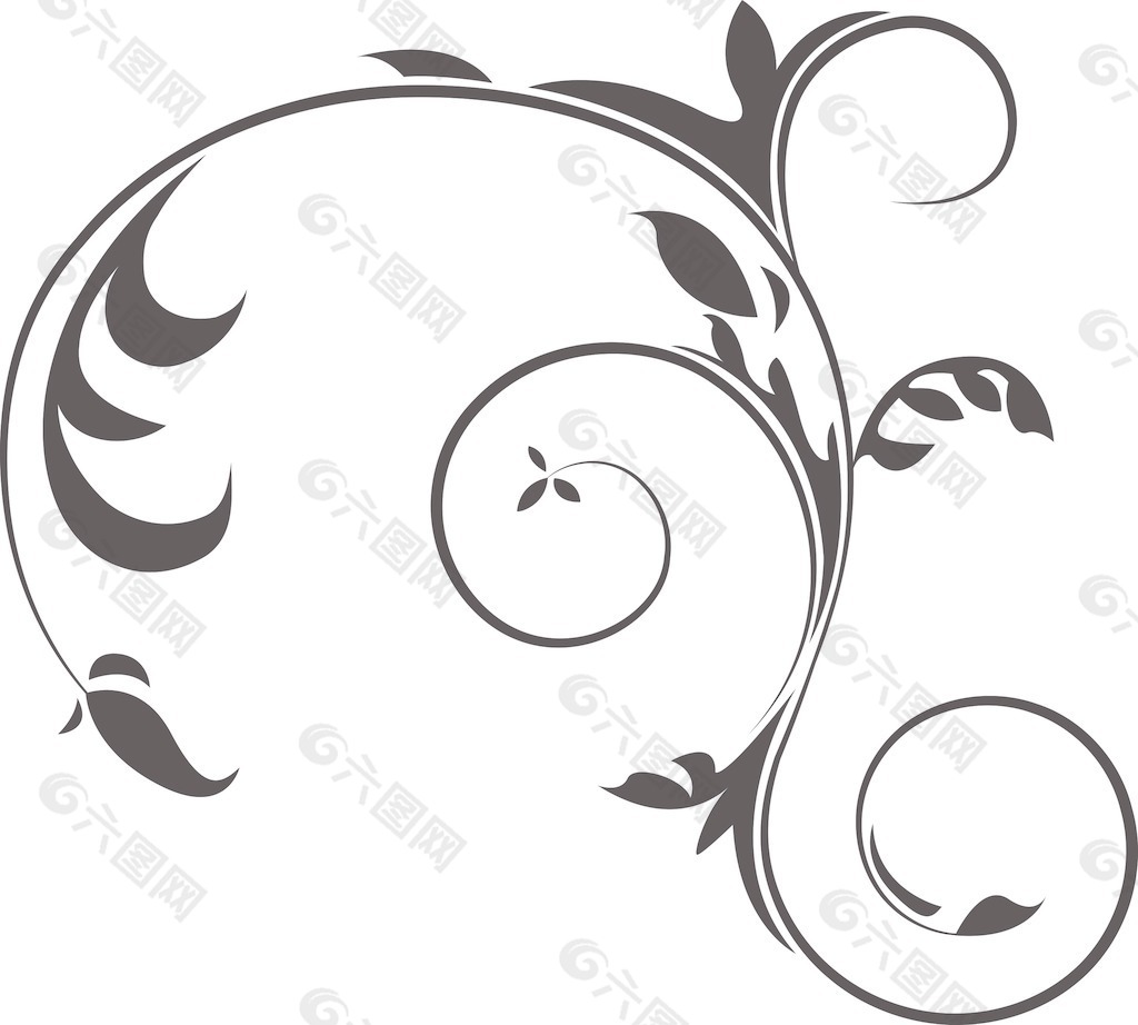 矢量花卉渦流