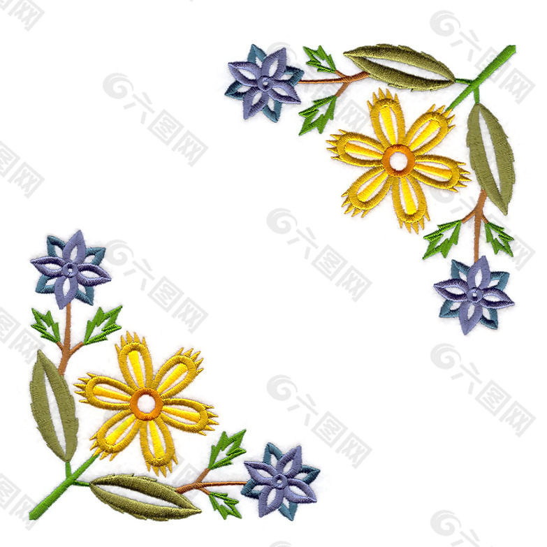 繡花 花紋 花朵 花邊 免費素材