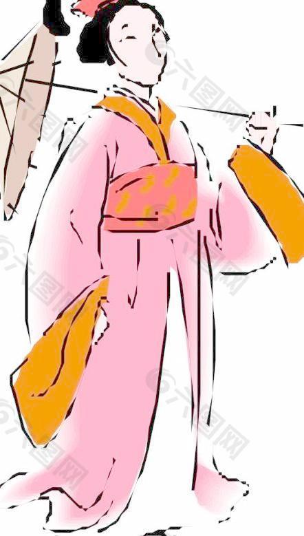 日本人物矢量圖