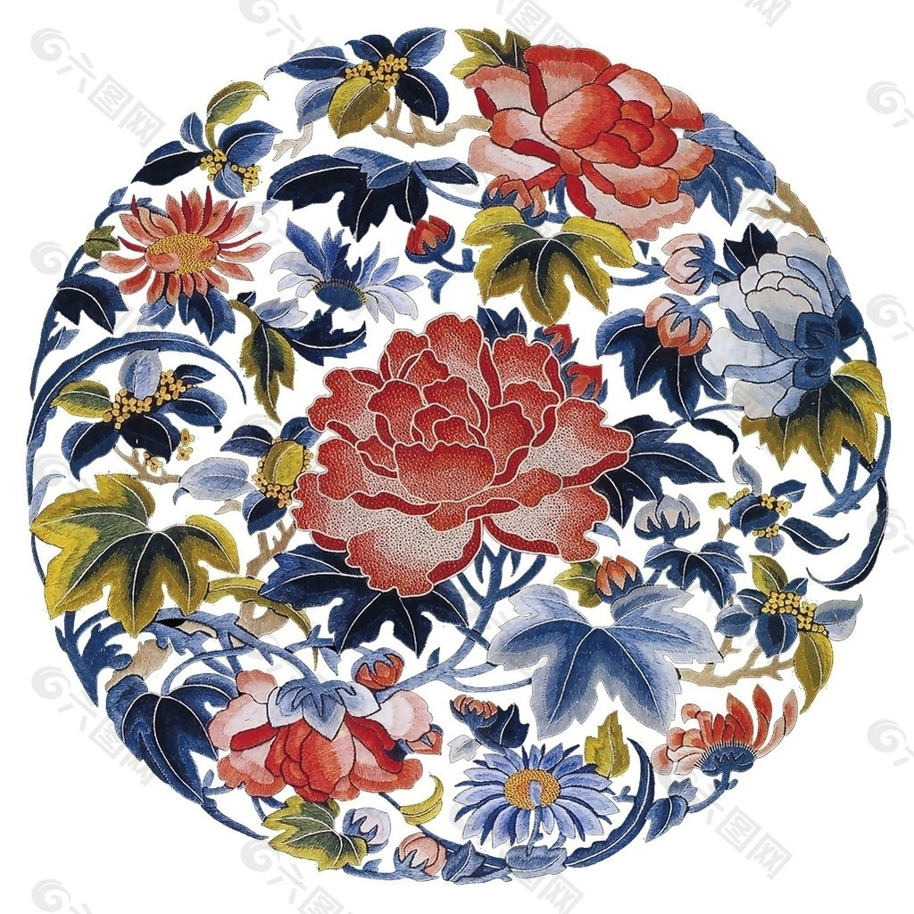 繡花 花紋 花朵 免費素材