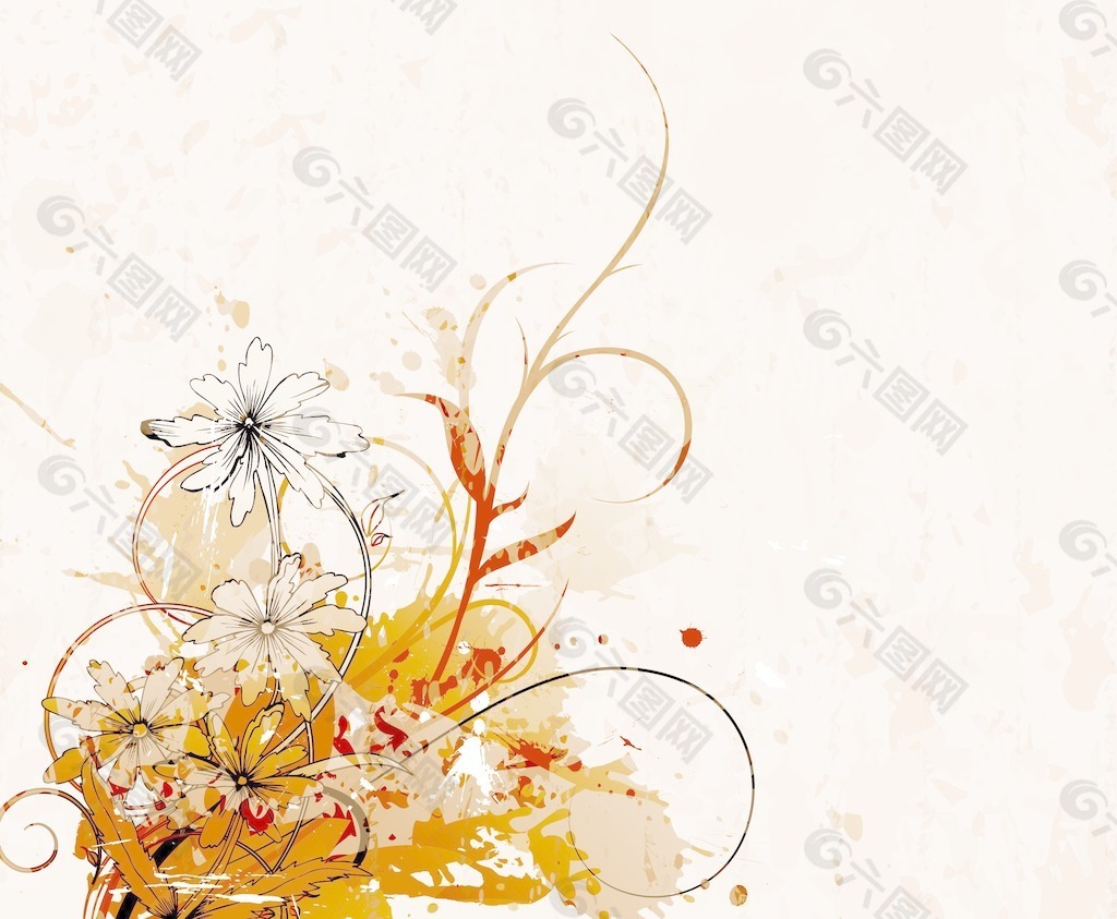 畫花卉背景矢量插畫