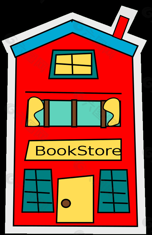 卡通bookstore_building