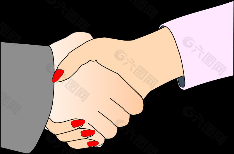黑色轮廓握手(忠实可靠的人和女人)