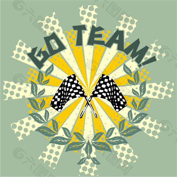 印花矢量圖 徽章標記 旗幟 麥穗 文字 免費素材