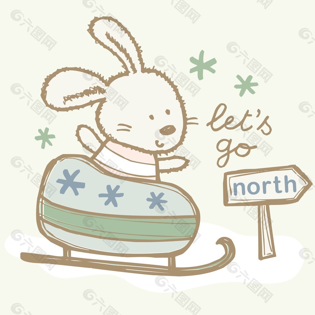 印花矢量圖 兔子 文字 英文 免費素材