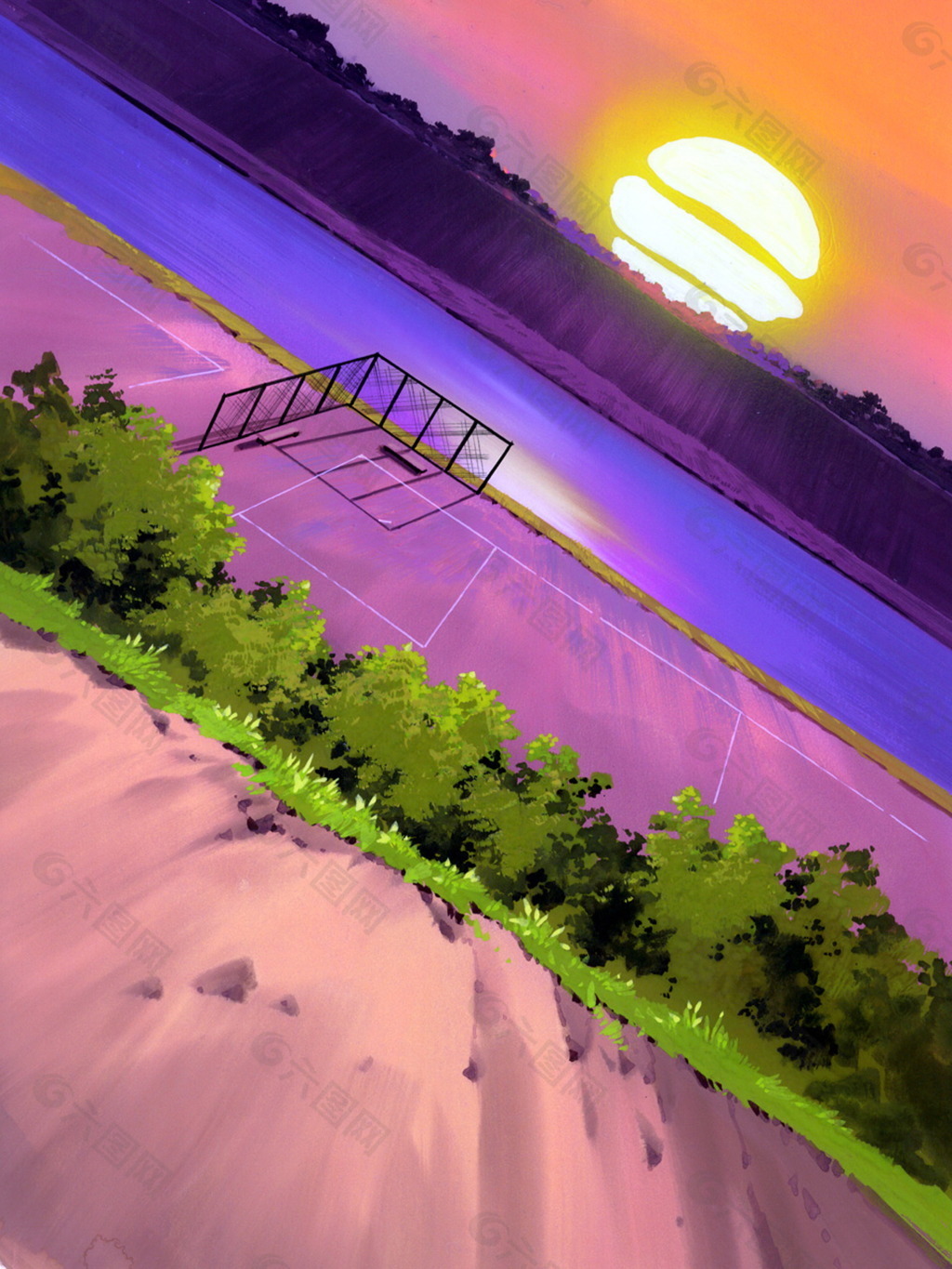 球場日落漫畫