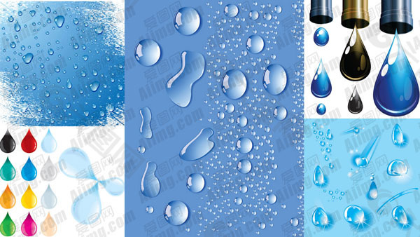 水珠水滴主題矢量素材