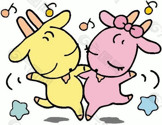 動物 位圖 羊 可愛卡通 色彩 免費(fèi)素材