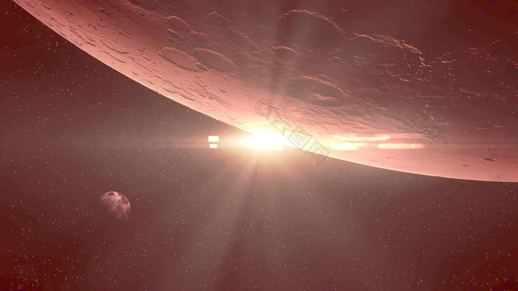 紅色行星和太陽的運動背景 視頻免費下載