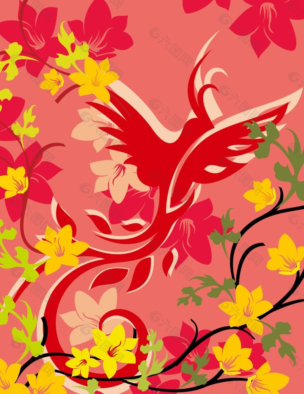 展翅高飛的鳥