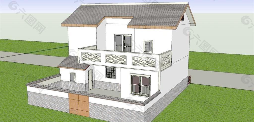 农村房屋SU模型设计