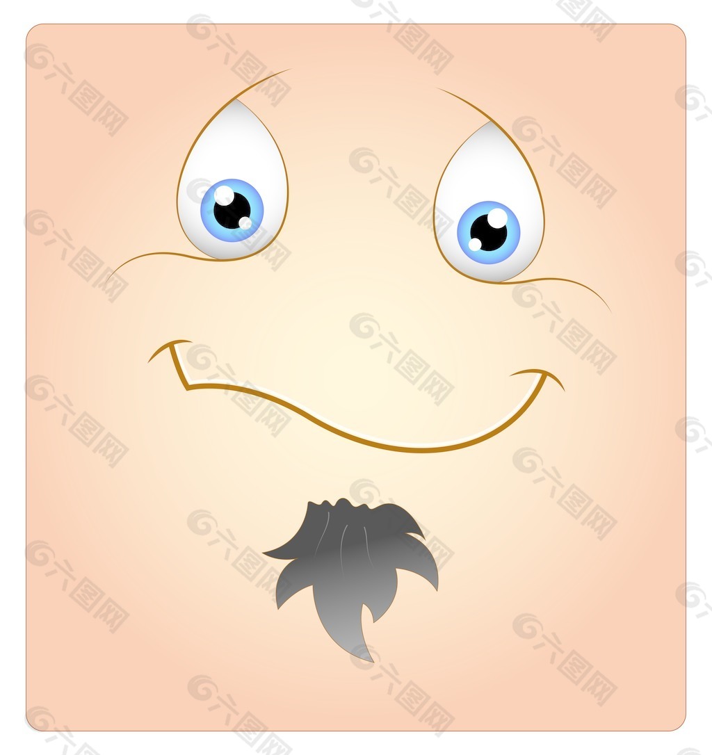 滑稽的臉笑臉胡子