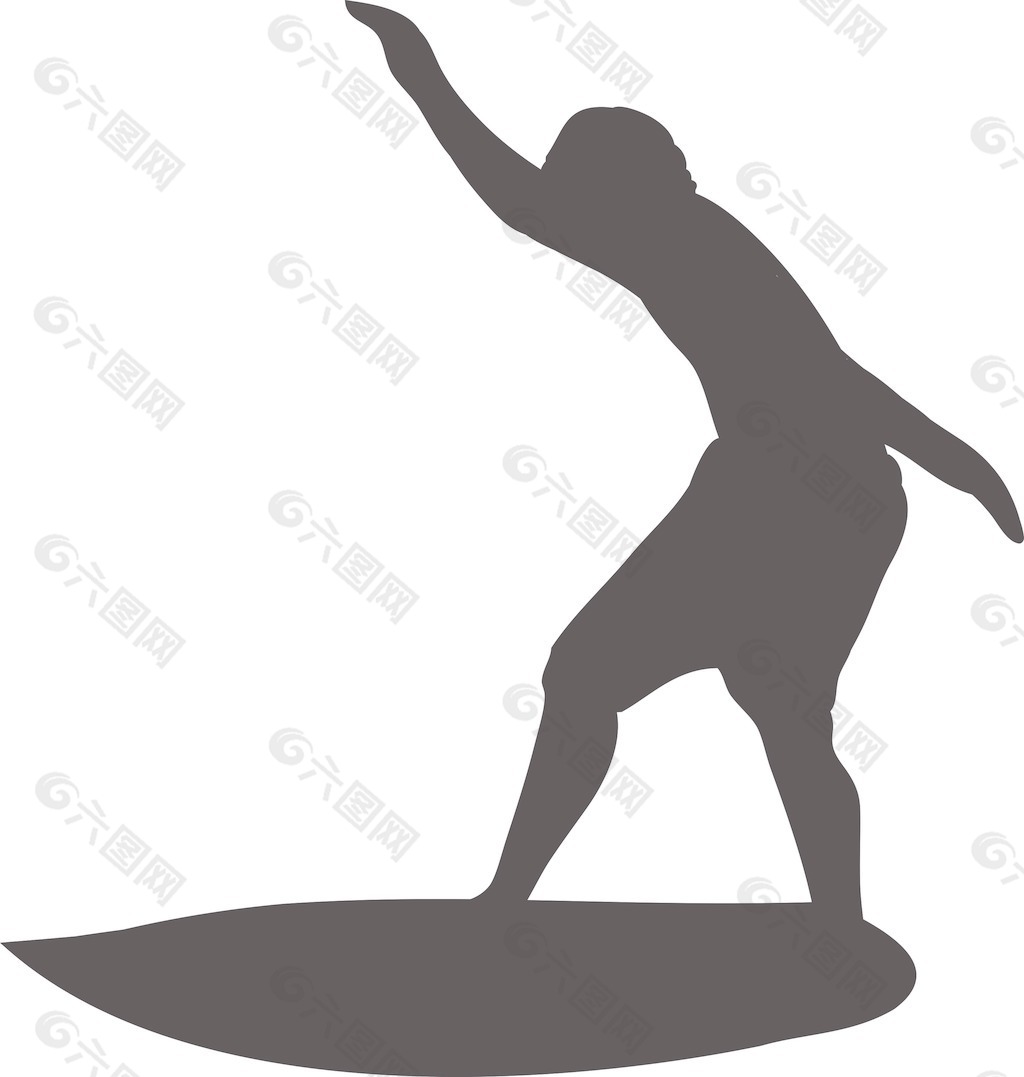 沖浪的剪影矢量