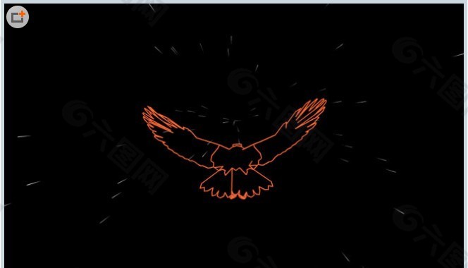 使用adobe photoshop软件打开, 该飞翔的老鹰flash动画素材大小是0
