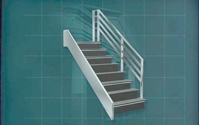 裝飾構件之樓梯3D模型樓梯021