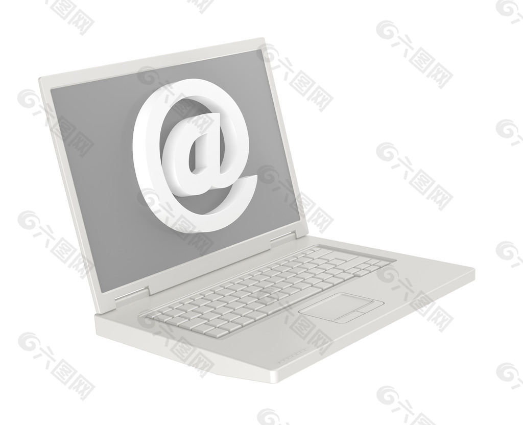 在筆記本電腦的屏幕上的郵件標志
