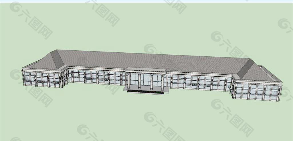 法式莊園建筑su模型