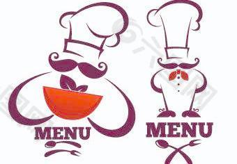 創意廚師菜單矢量集03
