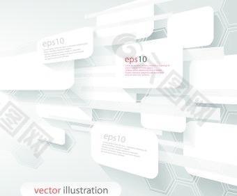 白色的3D圖形背景矢量04