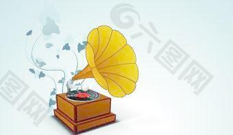 浪漫主義音樂背景矢量04