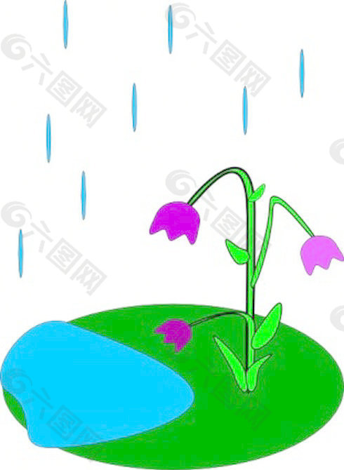 雨花剪貼畫