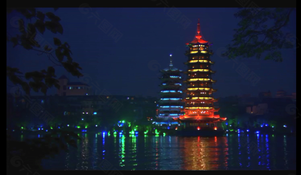 夜景寶塔視頻素材